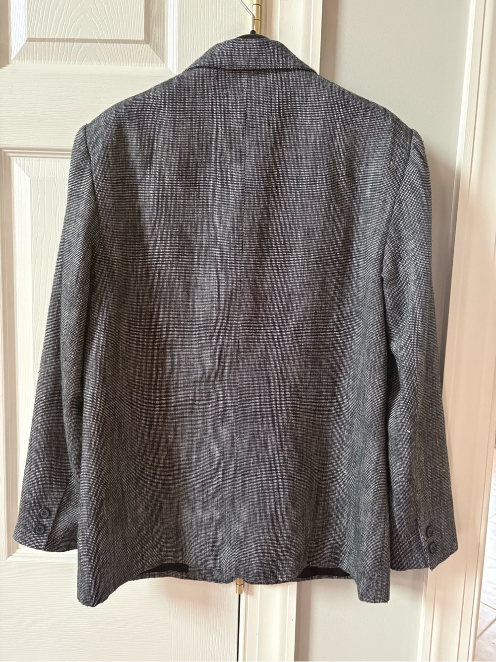 Vintage Orvis Made in USA Wool Silk Blend Blazer Jacket Size 10 Black & White - Picture 2 of 10